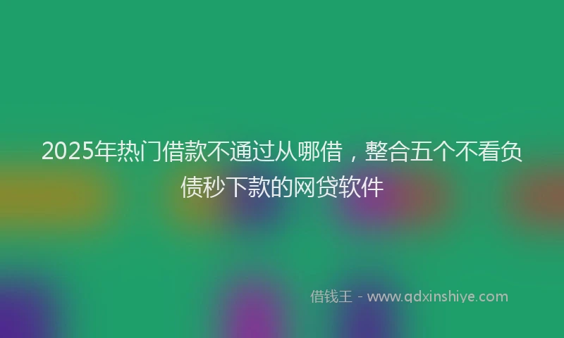 2025年热门借款不通过从哪借，整合五个不看负债秒下款的网贷软件