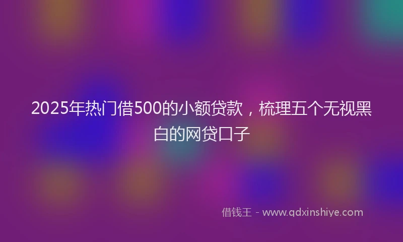2025年热门借500的小额贷款，梳理五个无视黑白的网贷口子