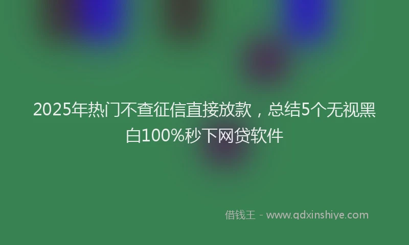 2025年热门不查征信直接放款，总结5个无视黑白100%秒下网贷软件