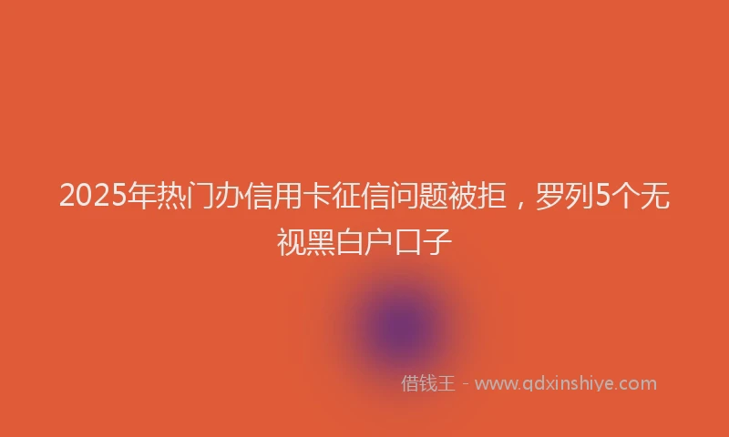 2025年热门办信用卡征信问题被拒，罗列5个无视黑白户口子