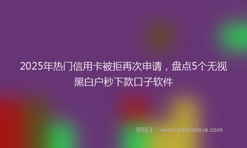 2025年热门信用卡被拒再次申请，盘点5个无视黑白户秒下款口子软件