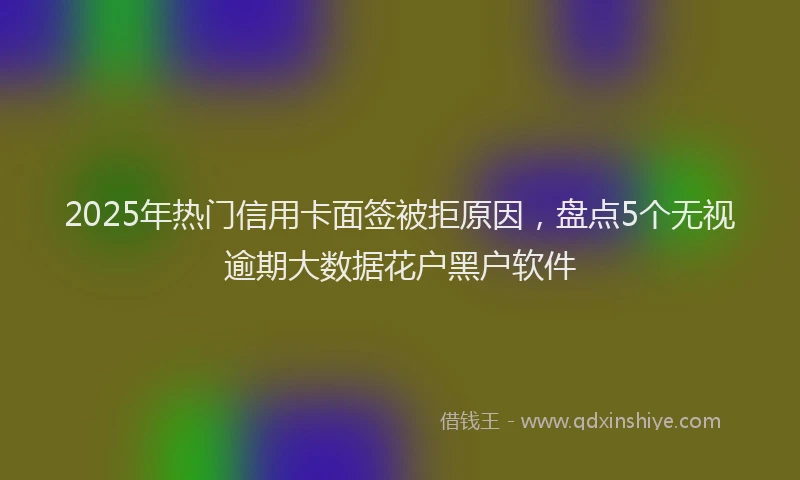 2025年热门信用卡面签被拒原因，盘点5个无视逾期大数据花户黑户软件