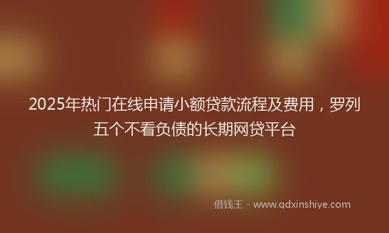 2025年热门在线申请小额贷款流程及费用，罗列五个不看负债的长期网贷平台