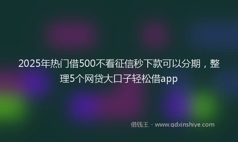 2025年热门借500不看征信秒下款可以分期，整理5个网贷大口子轻松借app