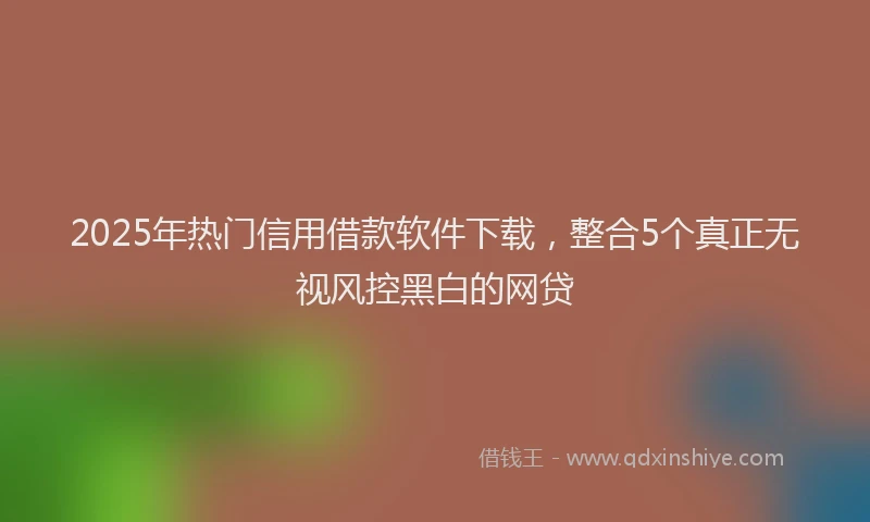 2025年热门信用借款软件下载，整合5个真正无视风控黑白的网贷