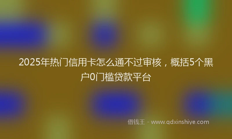 2025年热门信用卡怎么通不过审核，概括5个黑户0门槛贷款平台