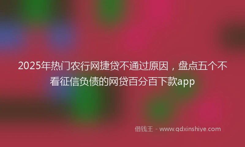 2025年热门农行网捷贷不通过原因，盘点五个不看征信负债的网贷百分百下款app