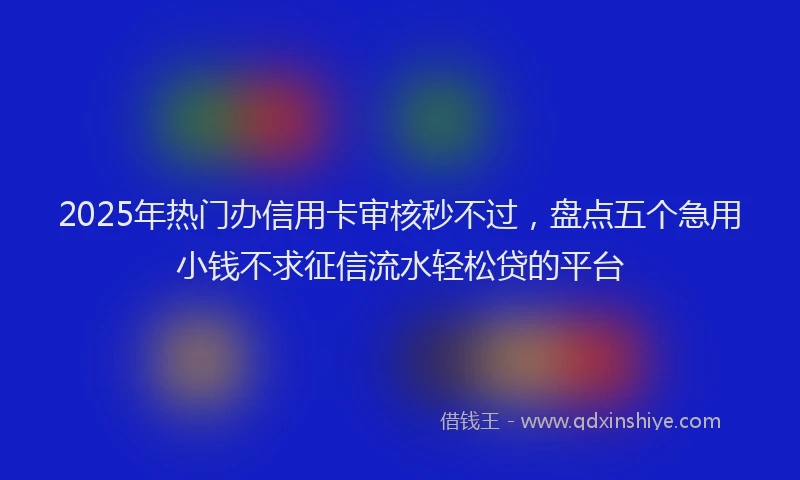 2025年热门办信用卡审核秒不过，盘点五个急用小钱不求征信流水轻松贷的平台