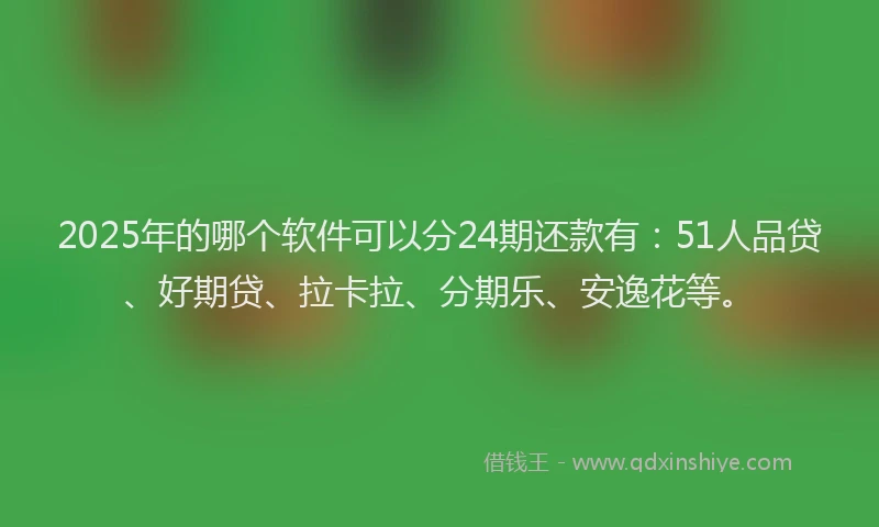 2025年的哪个软件可以分24期还款有：51人品贷、好期贷、拉卡拉、分期乐、安逸花等。