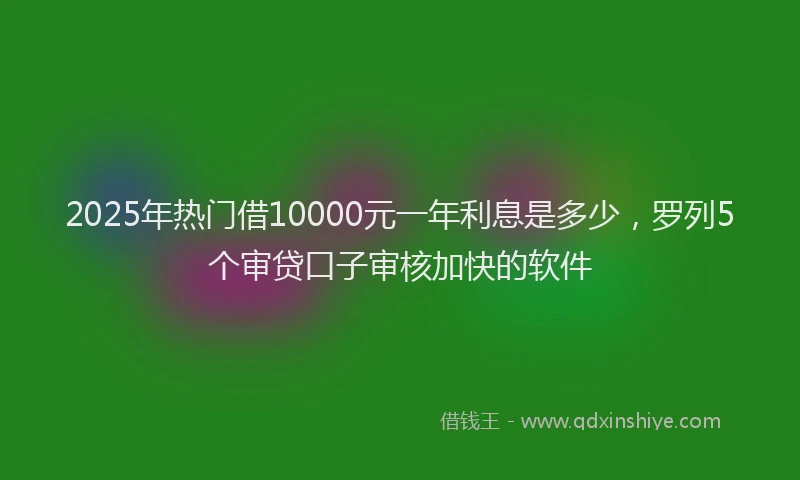 2025年热门借10000元一年利息是多少，罗列5个审贷口子审核加快的软件