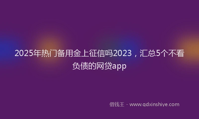 2025年热门备用金上征信吗2023，汇总5个不看负债的网贷app