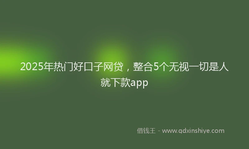 2025年热门好口子网贷，整合5个无视一切是人就下款app