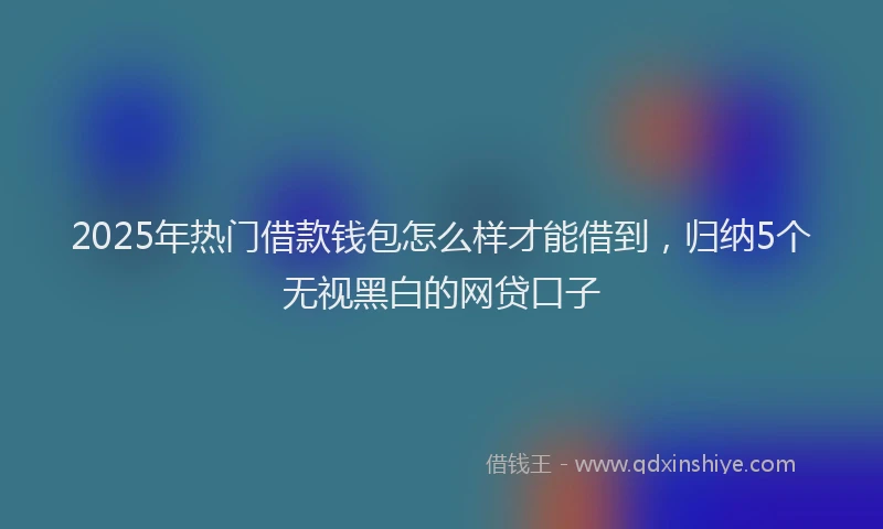 2025年热门借款钱包怎么样才能借到，归纳5个无视黑白的网贷口子