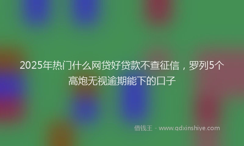 2025年热门什么网贷好贷款不查征信，罗列5个高炮无视逾期能下的口子