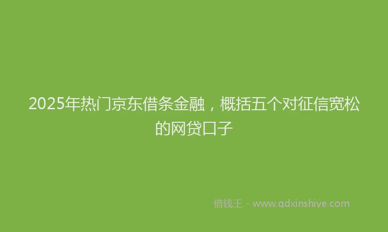 2025年热门京东借条金融，概括五个对征信宽松的网贷口子