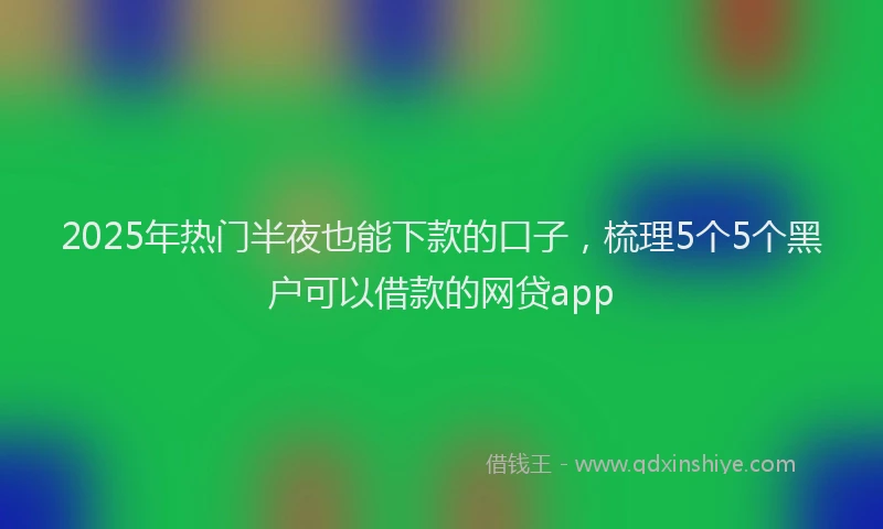 2025年热门半夜也能下款的口子，梳理5个5个黑户可以借款的网贷app