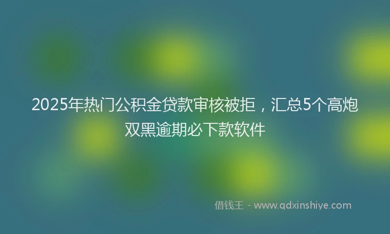 2025年热门公积金贷款审核被拒，汇总5个高炮双黑逾期必下款软件