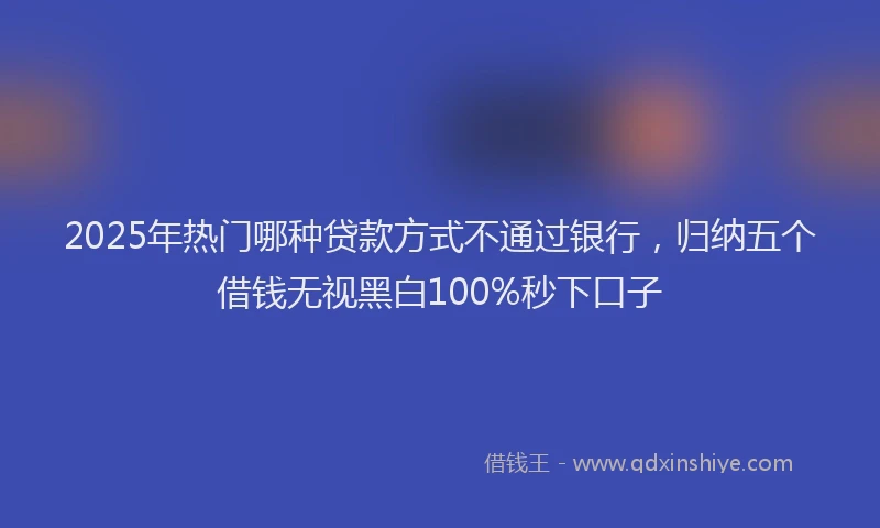 2025年热门哪种贷款方式不通过银行，归纳五个借钱无视黑白100%秒下口子