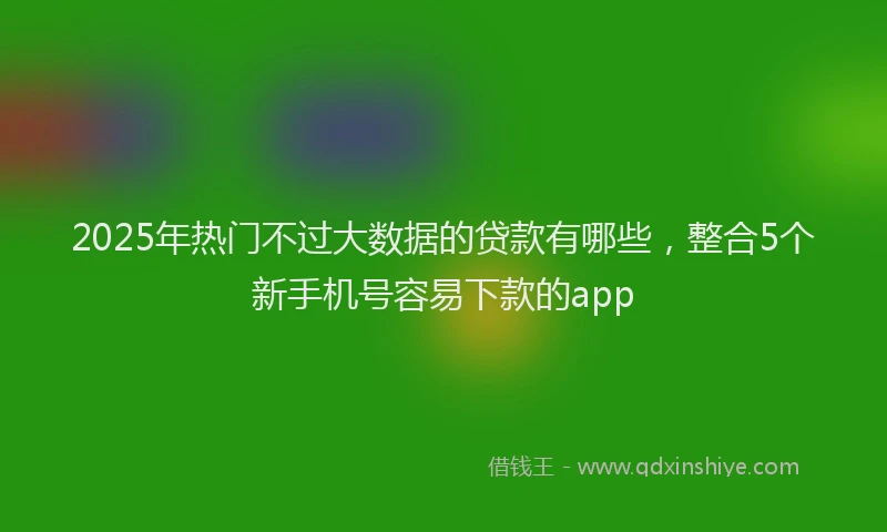 2025年热门不过大数据的贷款有哪些，整合5个新手机号容易下款的app