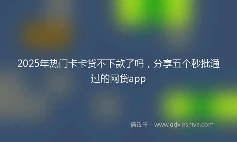 2025年热门卡卡贷不下款了吗，分享五个秒批通过的网贷app