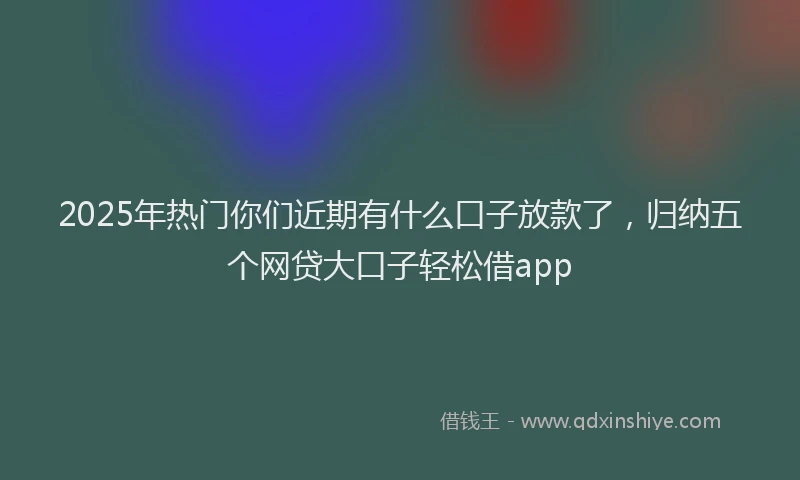 2025年热门你们近期有什么口子放款了，归纳五个网贷大口子轻松借app