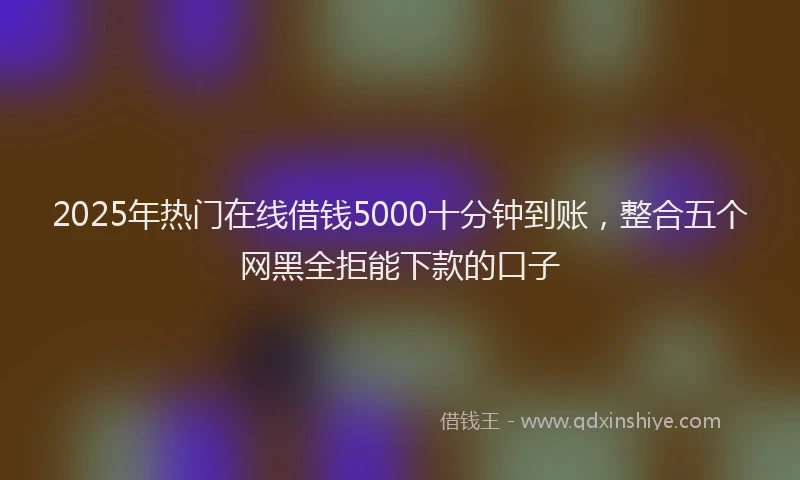 2025年热门在线借钱5000十分钟到账，整合五个网黑全拒能下款的口子