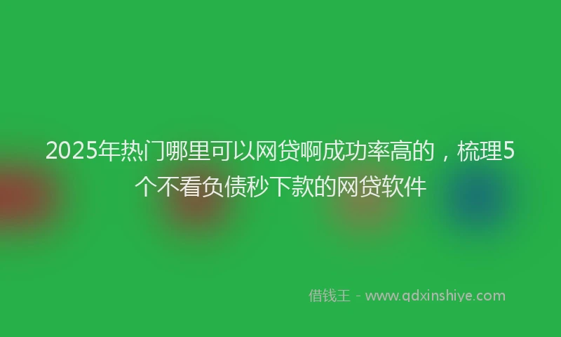 2025年热门哪里可以网贷啊成功率高的，梳理5个不看负债秒下款的网贷软件