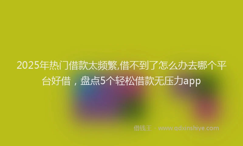 2025年热门借款太频繁,借不到了怎么办去哪个平台好借，盘点5个轻松借款无压力app
