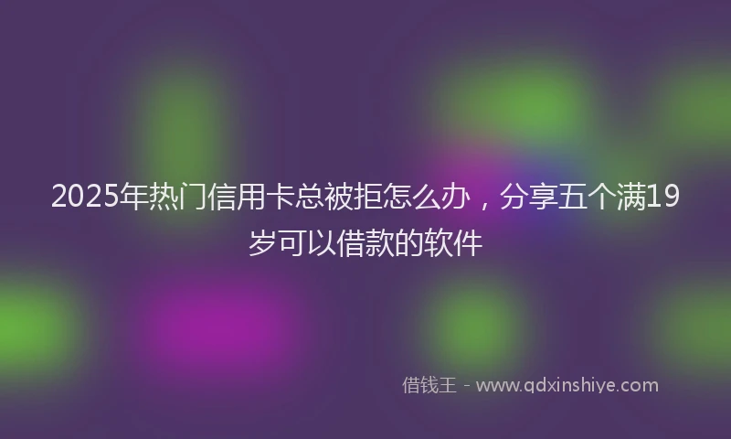 2025年热门信用卡总被拒怎么办，分享五个满19岁可以借款的软件