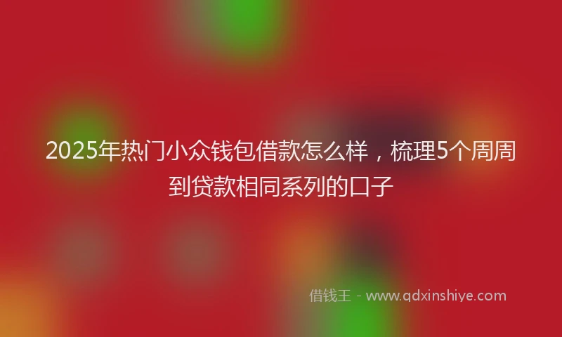 2025年热门小众钱包借款怎么样，梳理5个周周到贷款相同系列的口子