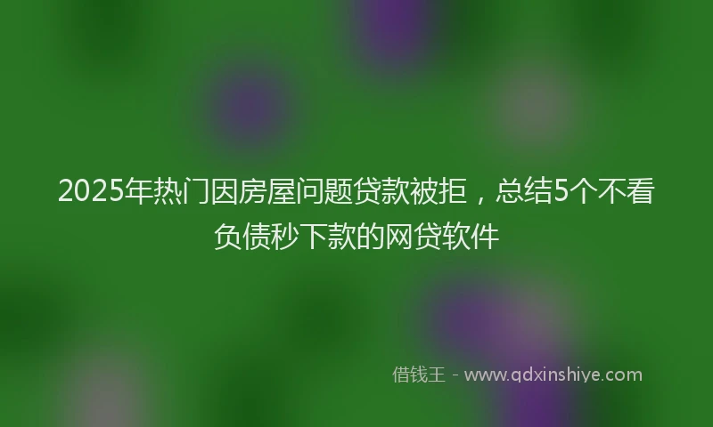2025年热门因房屋问题贷款被拒，总结5个不看负债秒下款的网贷软件