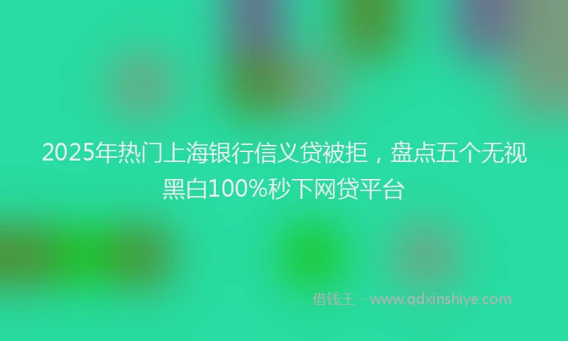 2025年热门上海银行信义贷被拒，盘点五个无视黑白100%秒下网贷平台