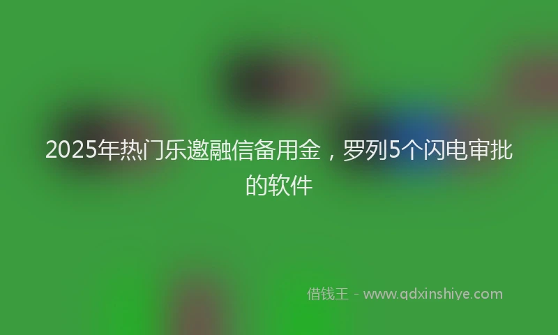 2025年热门乐邀融信备用金，罗列5个闪电审批的软件