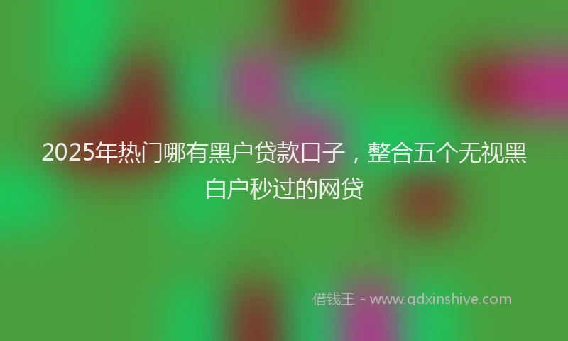 2025年热门哪有黑户贷款口子，整合五个无视黑白户秒过的网贷