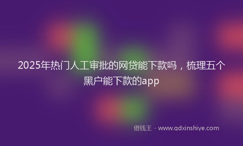 2025年热门人工审批的网贷能下款吗，梳理五个黑户能下款的app