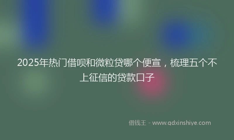 2025年热门借呗和微粒贷哪个便宣，梳理五个不上征信的贷款口子