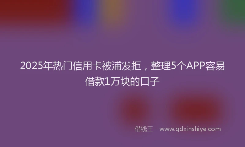 2025年热门信用卡被浦发拒，整理5个APP容易借款1万块的口子