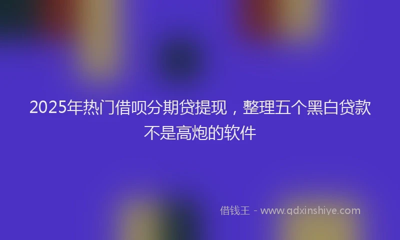 2025年热门借呗分期贷提现，整理五个黑白贷款不是高炮的软件