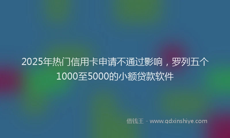 2025年热门信用卡申请不通过影响，罗列五个1000至5000的小额贷款软件