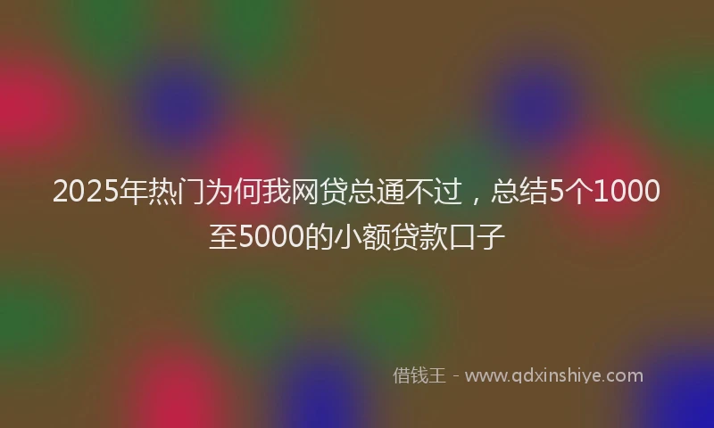 2025年热门为何我网贷总通不过，总结5个1000至5000的小额贷款口子