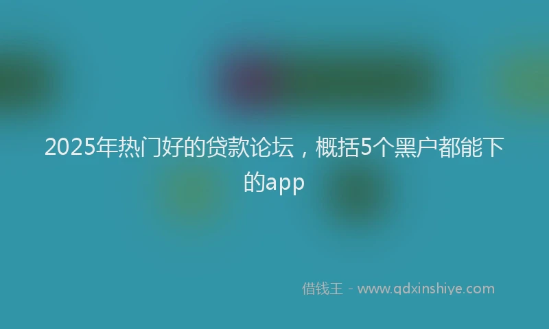 2025年热门好的贷款论坛，概括5个黑户都能下的app
