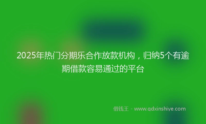 2025年热门分期乐合作放款机构，归纳5个有逾期借款容易通过的平台