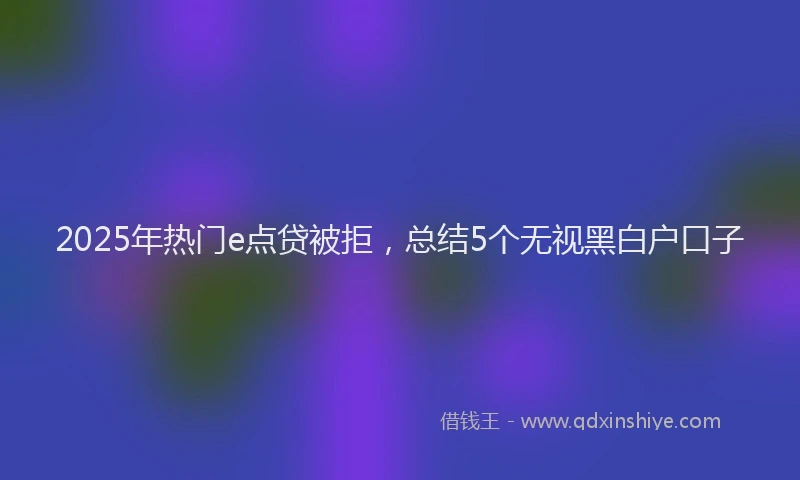 2025年热门e点贷被拒，总结5个无视黑白户口子