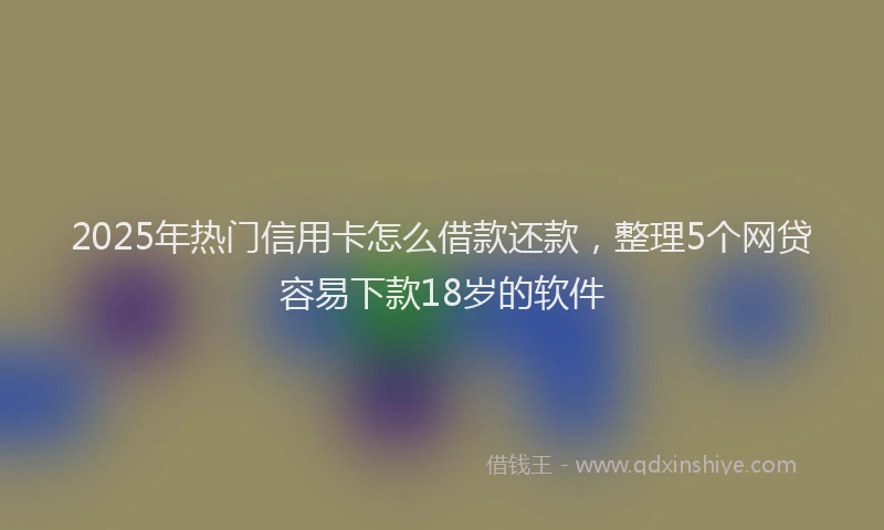 2025年热门信用卡怎么借款还款，整理5个网贷容易下款18岁的软件
