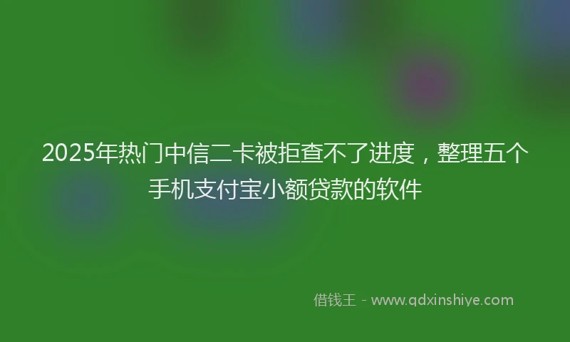 2025年热门中信二卡被拒查不了进度，整理五个手机支付宝小额贷款的软件