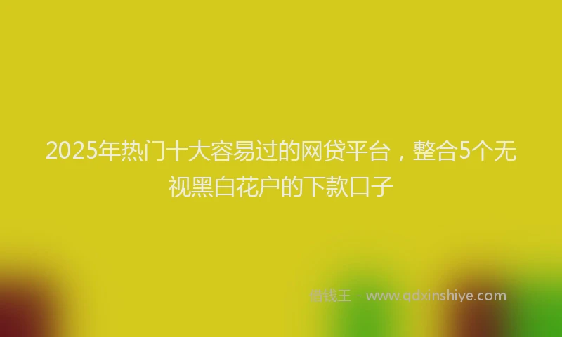 2025年热门十大容易过的网贷平台，整合5个无视黑白花户的下款口子