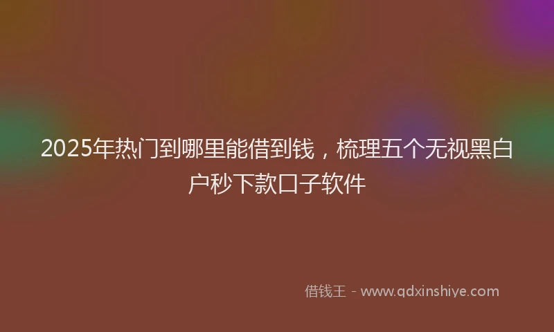 2025年热门到哪里能借到钱，梳理五个无视黑白户秒下款口子软件