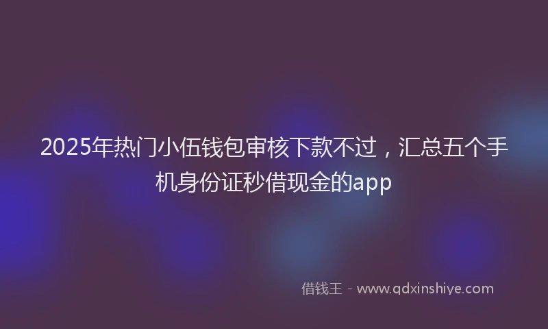 2025年热门小伍钱包审核下款不过，汇总五个手机身份证秒借现金的app