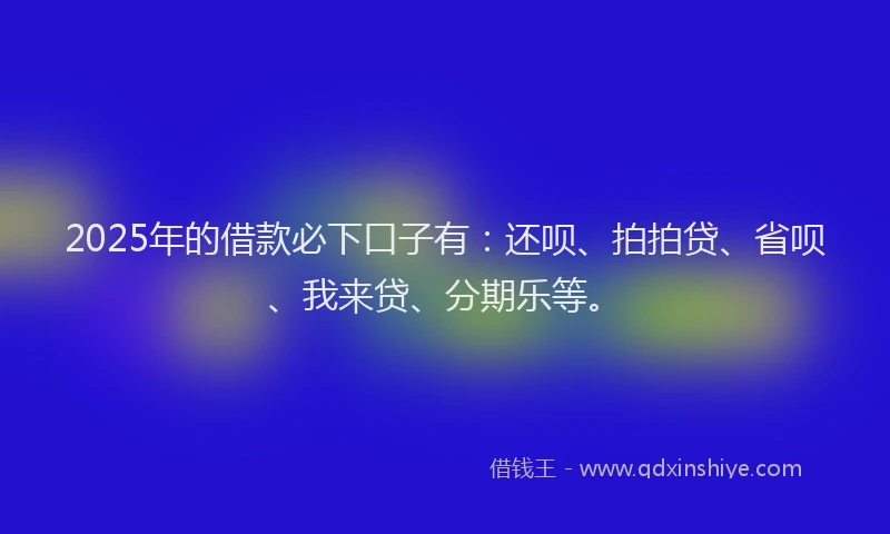 2025年的借款必下口子有：还呗、拍拍贷、省呗、我来贷、分期乐等。