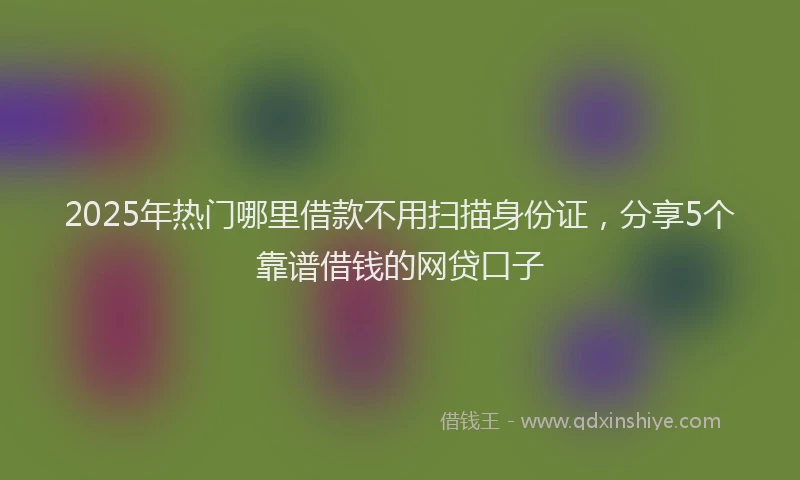 2025年热门哪里借款不用扫描身份证，分享5个靠谱借钱的网贷口子